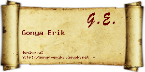 Gonya Erik névjegykártya